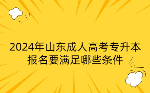 山东成人高考专升本报名