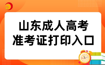 2024年山东成人高考准考证打印入口